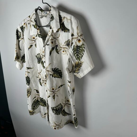 Hawaiian White Orchid Hawaii Shirt Women's XL Island Tropical - Picture 5 of 9